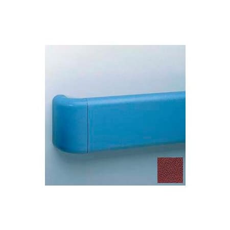 Pawling Vinyl Crash Rail-Type Handrail, Aluminum Retainers, 5-1/2'' High, 12' Long, Cordovan BR-500-12-380